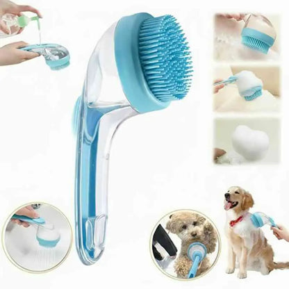 Premium 2-in-1 Pet Grooming & Bath Brush – Built-In Shampoo Dispenser for Dogs and Cats
