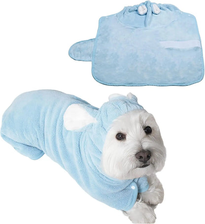 Quick-Dry Dog Bathrobe | Soft Absorbent Pet Towel Robe