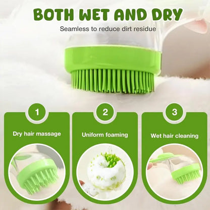Premium 2-in-1 Pet Grooming & Bath Brush – Built-In Shampoo Dispenser for Dogs and Cats