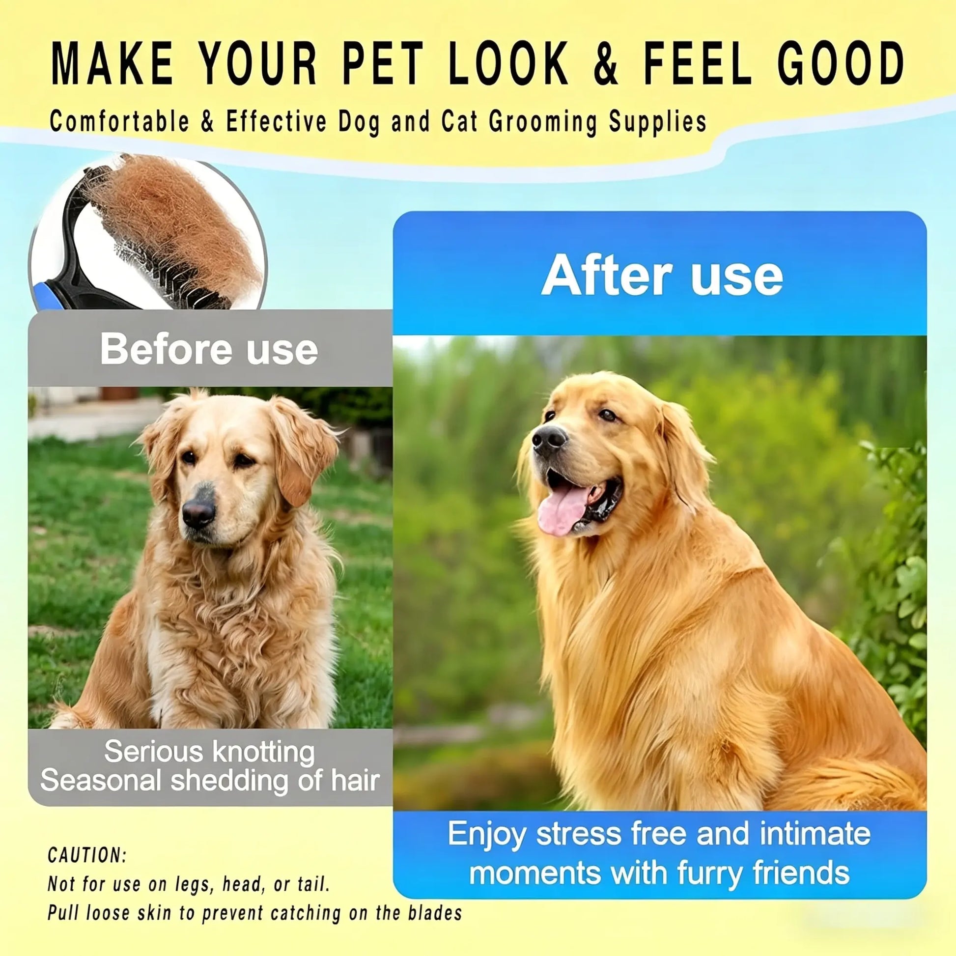 Professional Pet Dematting Comb – Dual-Sided Brush That Removes Knots & Undercoat Without Hurting Your Pet