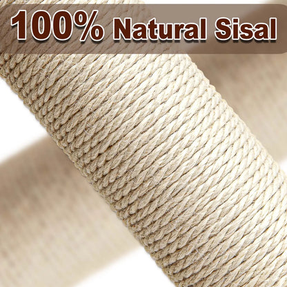 Premium Cat Activity Tower – Tall Sisal Scratching Post with Interactive Hanging Toys