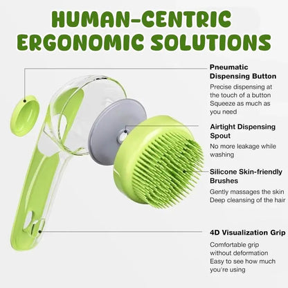 Premium 2-in-1 Pet Grooming & Bath Brush – Built-In Shampoo Dispenser for Dogs and Cats
