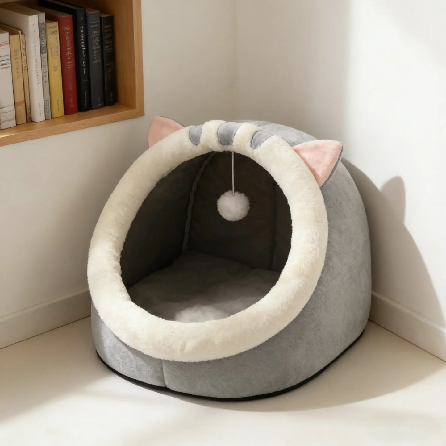 Cozy Cat Cave Bed | Soft Plush Hideaway for Indoor Cats