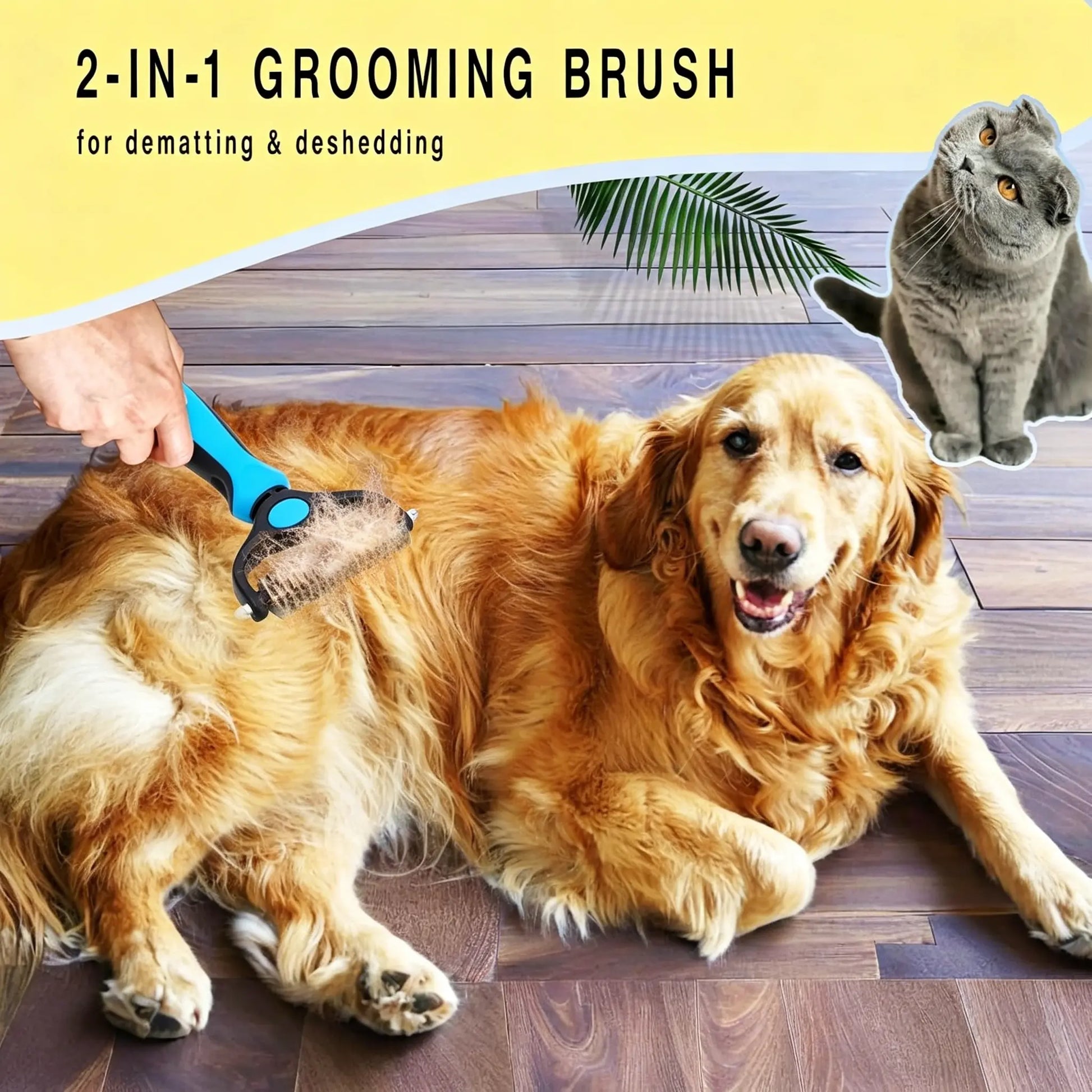 Professional Pet Dematting Comb – Dual-Sided Brush That Removes Knots & Undercoat Without Hurting Your Pet