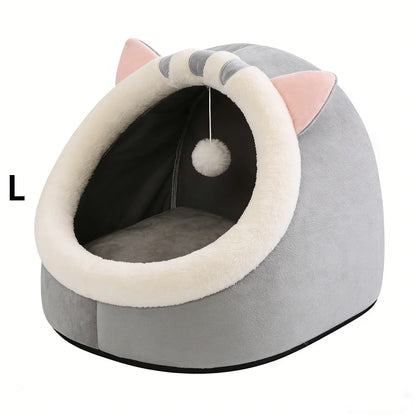 Cozy Cat Cave Bed | Soft Plush Hideaway for Indoor Cats