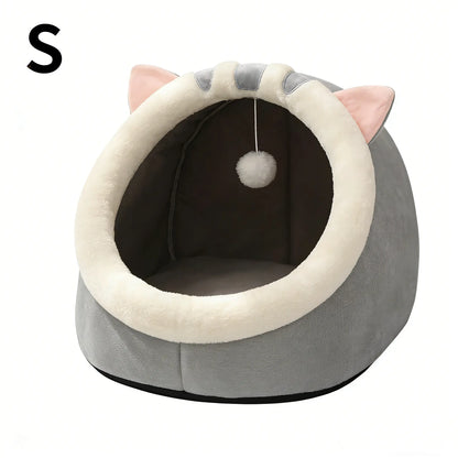Cozy Cat Cave Bed | Soft Plush Hideaway for Indoor Cats