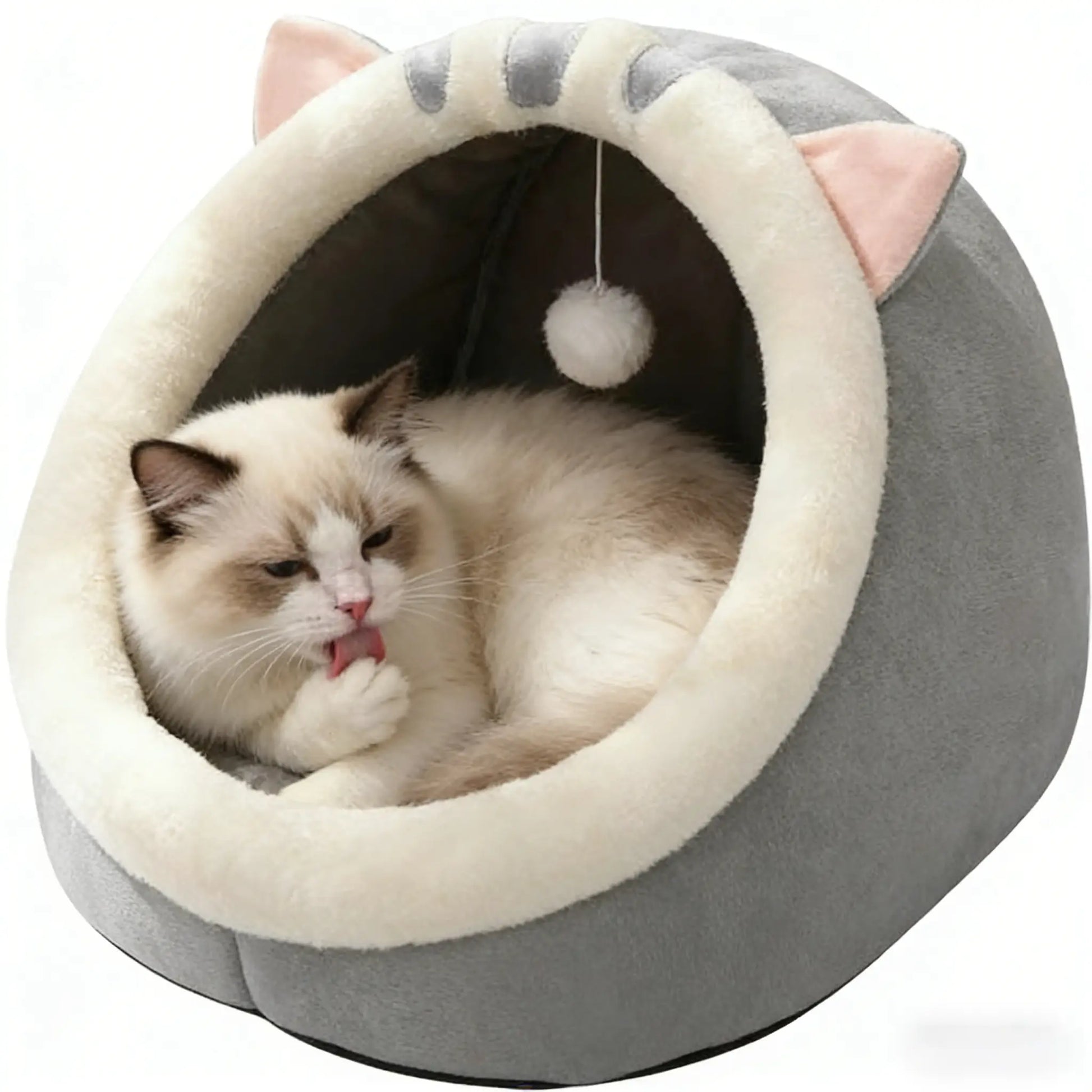 Cozy Cat Cave Bed | Soft Plush Hideaway for Indoor Cats