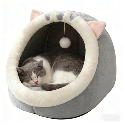 Cozy Cat Cave Bed | Soft Plush Hideaway for Indoor Cats