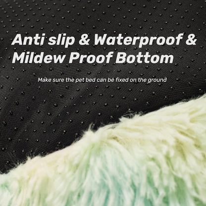 Calming Donut Pet Bed – Ultra-Soft Plush Faux Fur, Anxiety & Joint Relief for Dogs and Cats | Multiple Sizes
