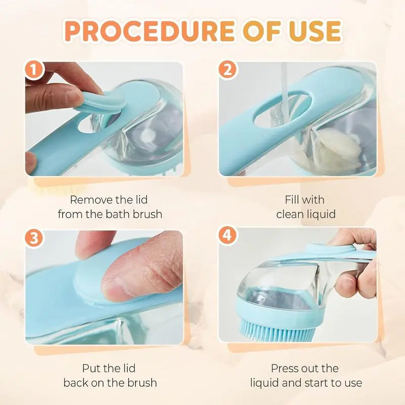 Premium 2-in-1 Pet Grooming & Bath Brush – Built-In Shampoo Dispenser for Dogs and Cats