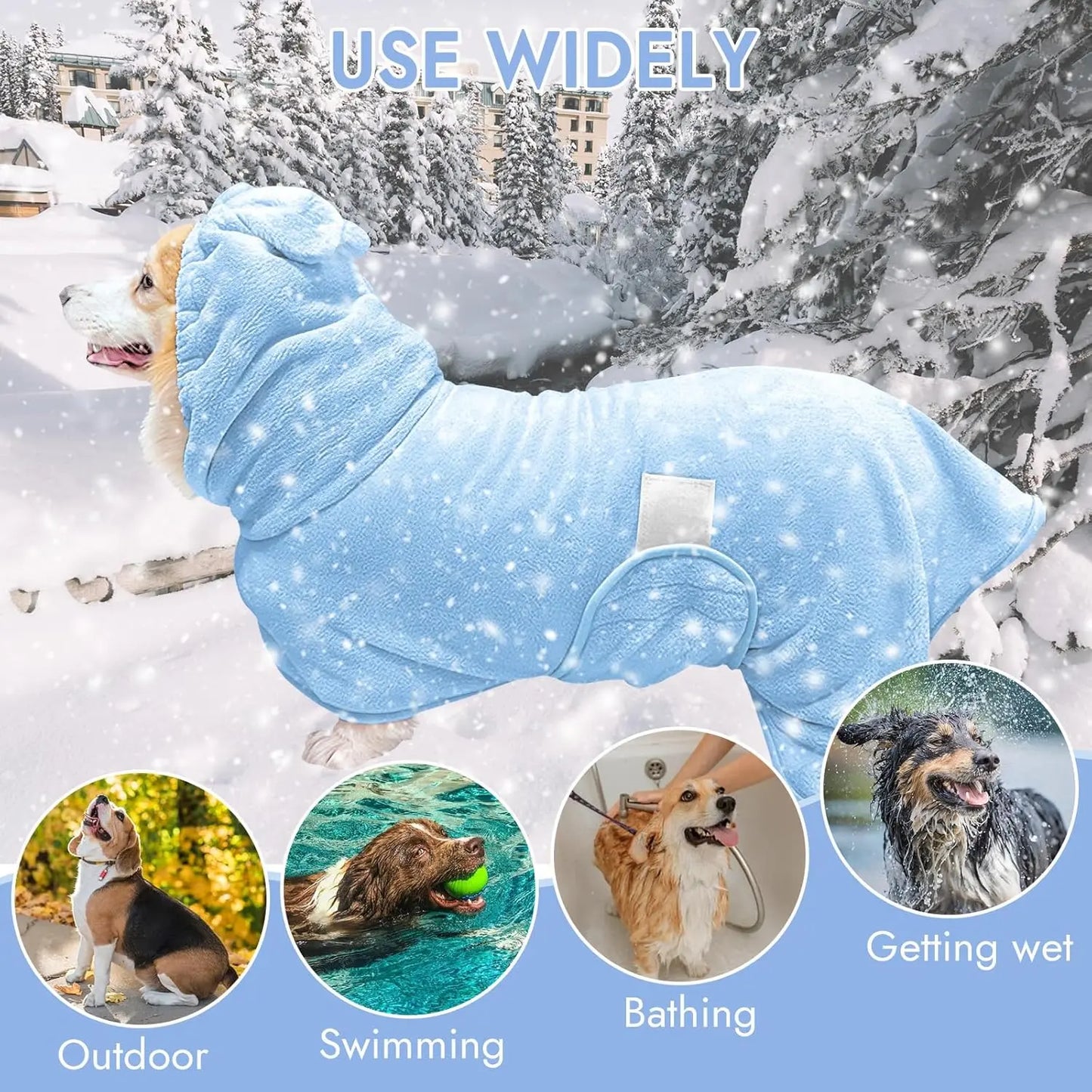 Quick-Dry Dog Bathrobe | Soft Absorbent Pet Towel Robe
