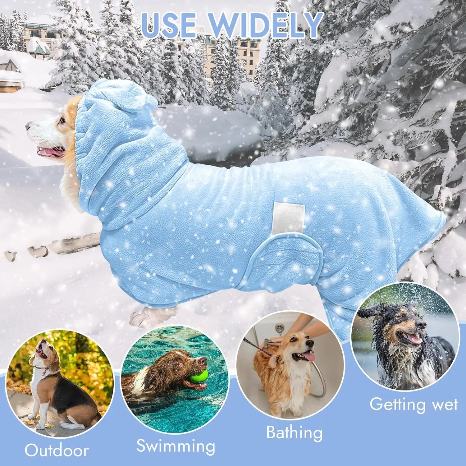 Quick-Dry Dog Bathrobe | Soft Absorbent Pet Towel Robe